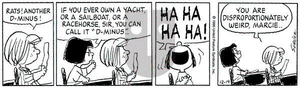 Peanuts on Tuesday December 19, 1995 Comic Strip