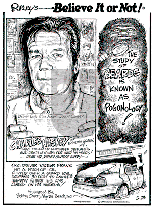 Ripley's Believe It or Not on Thursday May 24, 2007 Comic Strip