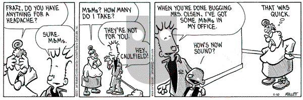 Frazz on Saturday November 10, 2001 Comic Strip