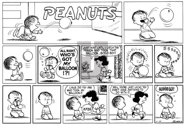 Peanuts on Sunday November 28, 1954 Comic Strip