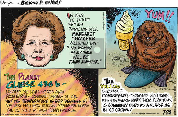 Ripley's Believe It or Not on Sunday July 28, 2013 Comic Strip
