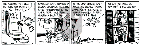 Calvin and Hobbes - Tuesday January 17, 1989 Comic Strip