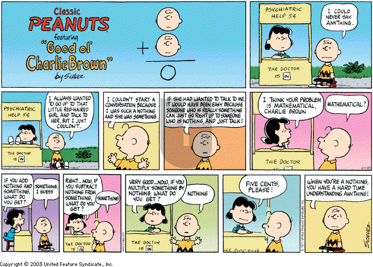 Peanuts - Sunday June 1, 2003 Comic Strip