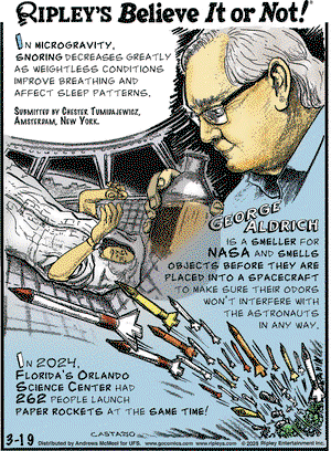 Ripley's Believe It or Not on Wednesday March 19, 2025 Comic Strip