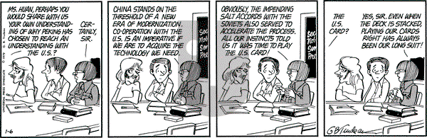 Doonesbury on Saturday January 6, 1979 Comic Strip