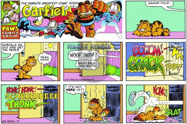 Garfield - Sunday January 5, 1997 Comic Strip