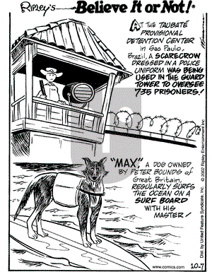 Ripley's Believe It or Not on Monday October 7, 2002 Comic Strip
