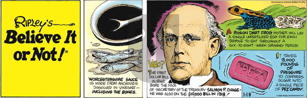 Ripley's Believe It or Not on Sunday January 19, 2020 Comic Strip
