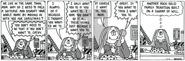 Cathy Classics on Thursday December 21, 1995 Comic Strip