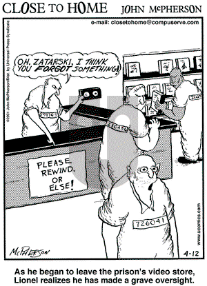Close to Home on Thursday April 12, 2001 Comic Strip