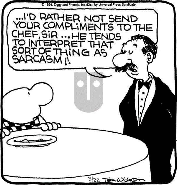 Ziggy - Tuesday March 22, 1994 Comic Strip