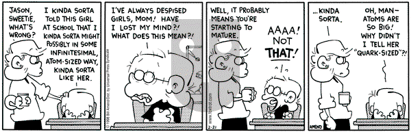 FoxTrot on Saturday February 21, 1998 Comic Strip