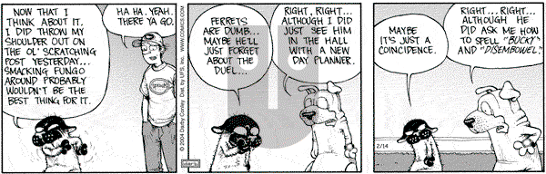 Get Fuzzy on Saturday February 14, 2004 Comic Strip