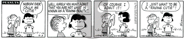 Peanuts on Tuesday September 3, 1963 Comic Strip
