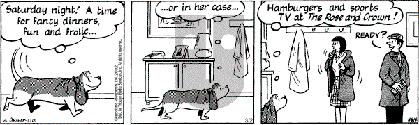 Fred Basset on Saturday March 2, 2002 Comic Strip