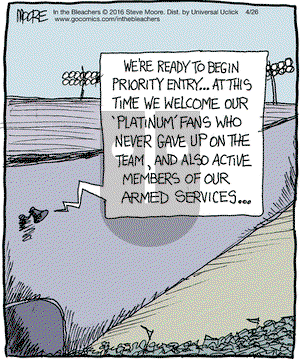In the Bleachers on Tuesday April 26, 2016 Comic Strip