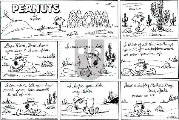 Peanuts - Sunday May 10, 1987 Comic Strip