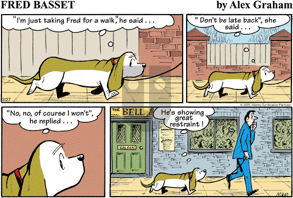 Fred Basset on Sunday February 27, 2005 Comic Strip