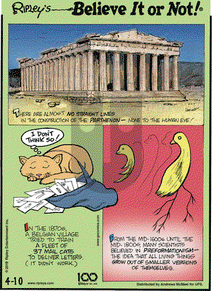 Ripley's Believe It or Not on Wednesday April 10, 2019 Comic Strip