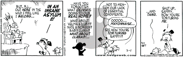 Over the Hedge on Wednesday March 22, 2000 Comic Strip