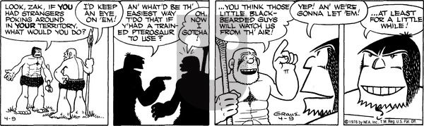 Alley Oop on Friday April 9, 1976 Comic Strip