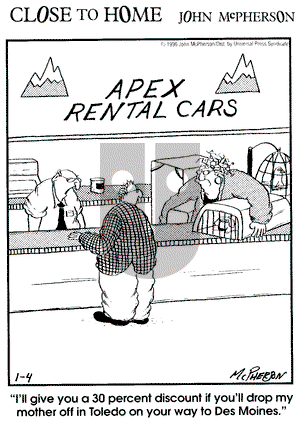 Close to Home - Thursday January 4, 1996 Comic Strip