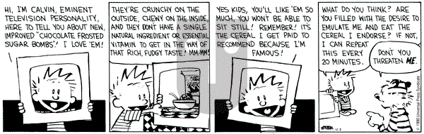 Calvin and Hobbes on Wednesday October 3, 1990 Comic Strip