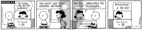 Peanuts on Wednesday June 23, 1965 Comic Strip