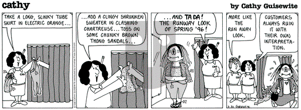Cathy Classics on Saturday March 30, 1996 Comic Strip