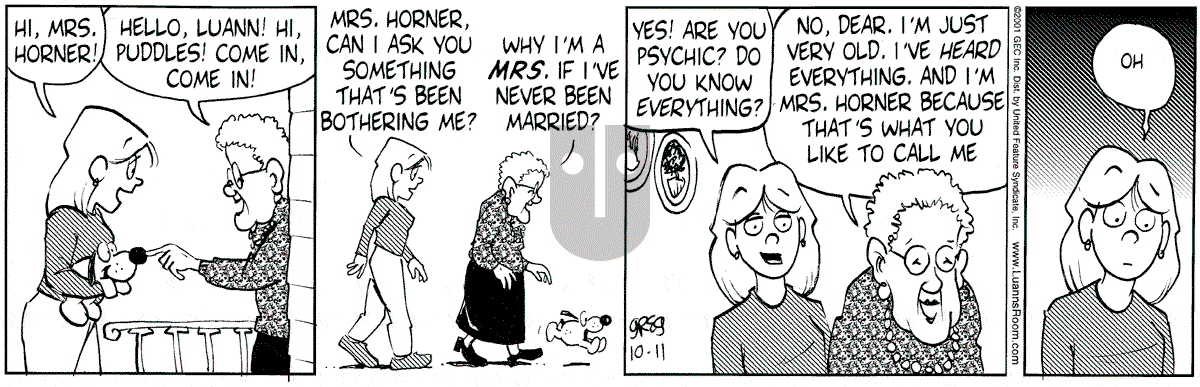 Luann - Thursday October 11, 2001 Comic Strip