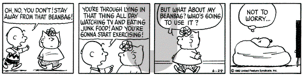 Peanuts on Thursday June 24, 1982 Comic Strip
