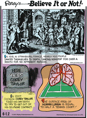 Ripley's Believe It or Not on Friday June 12, 2015 Comic Strip
