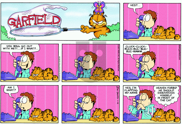 Garfield - Sunday January 14, 2001 Comic Strip