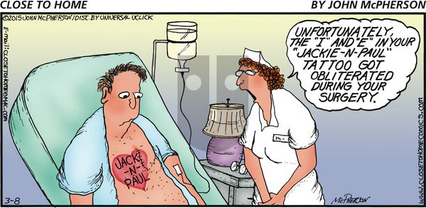 Close to Home on Sunday March 8, 2015 Comic Strip