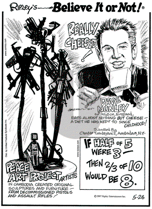 Ripley's Believe It or Not on Saturday May 26, 2007 Comic Strip
