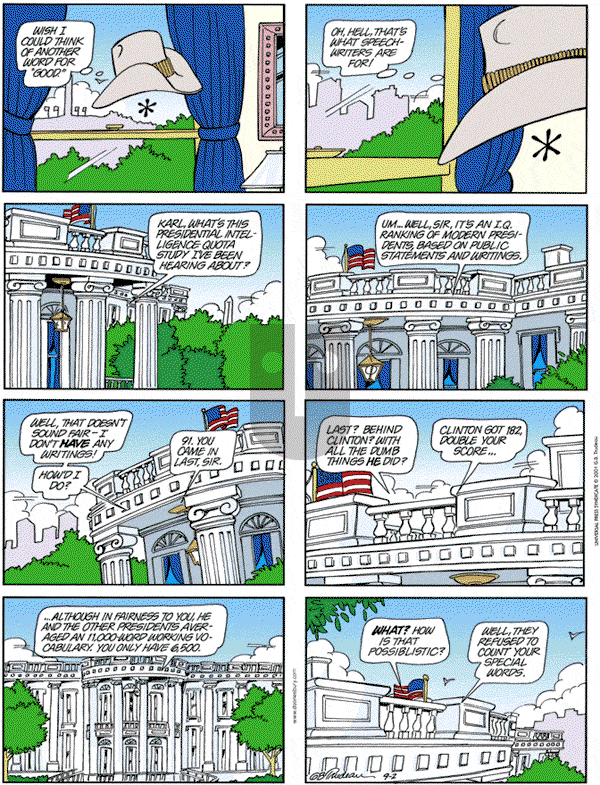 Doonesbury - Sunday September 2, 2001 Comic Strip