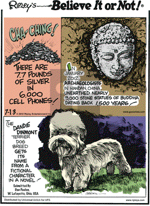 Ripley's Believe It or Not on Friday July 13, 2012 Comic Strip