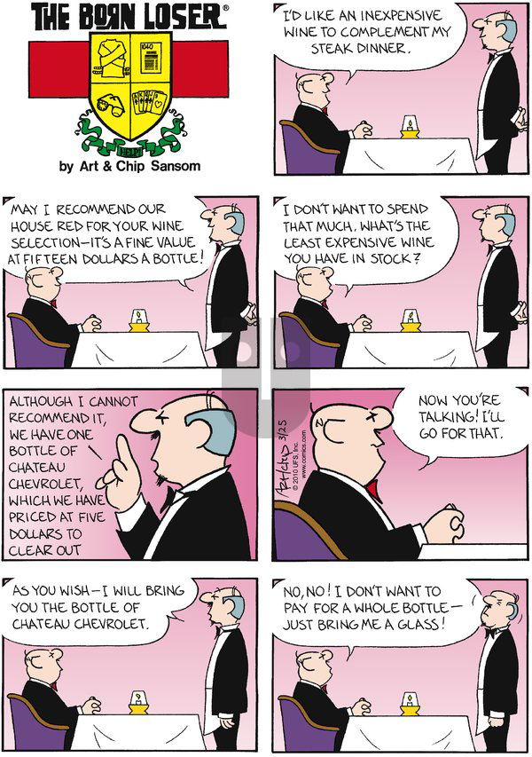 The Born Loser on Sunday March 25, 2012 Comic Strip