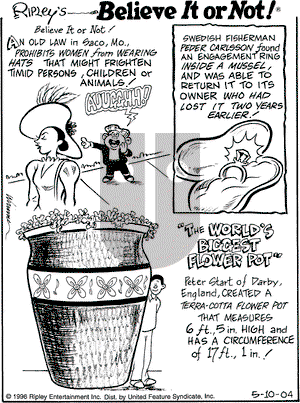 Ripley's Believe It or Not on Monday May 10, 2004 Comic Strip