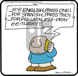 Ziggy on Monday March 7, 2016 Comic Strip