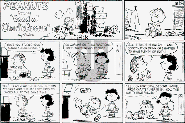 Peanuts - Sunday July 27, 1986 Comic Strip