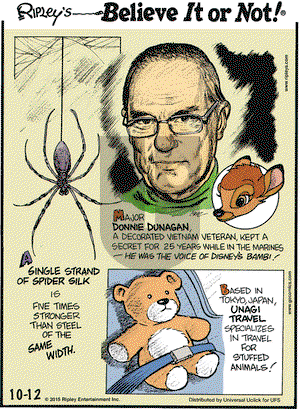 Ripley's Believe It or Not on Monday October 12, 2015 Comic Strip