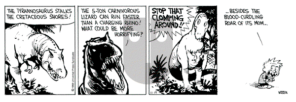 Calvin and Hobbes on Saturday November 19, 1988 Comic Strip