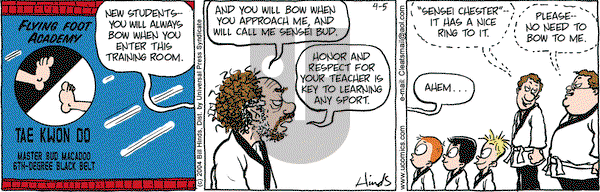 Cleats on Wednesday April 7, 2004 Comic Strip
