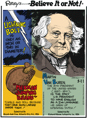 Ripley's Believe It or Not on Friday March 11, 2011 Comic Strip