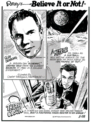 Ripley's Believe It or Not on Monday May 28, 2007 Comic Strip