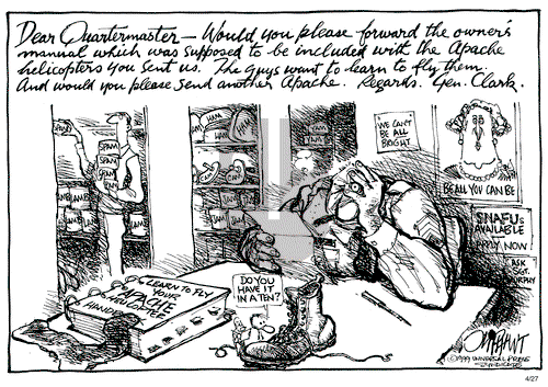 Pat Oliphant on Tuesday April 27, 1999 Comic Strip