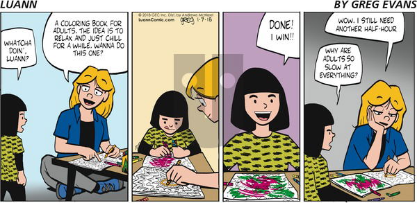 Luann on Sunday January 7, 2018 Comic Strip