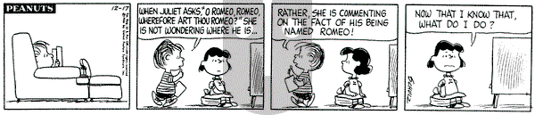 Peanuts on Saturday December 17, 1966 Comic Strip