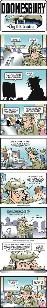 Doonesbury on Sunday January 3, 2016 Comic Strip